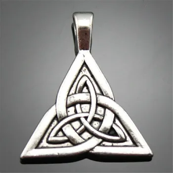 

6pcs 2 Colors Tone 28x24mm Double Sided Triquetra Symbol Charms Pendant For Jewelry Making DIY Jewelry Findings