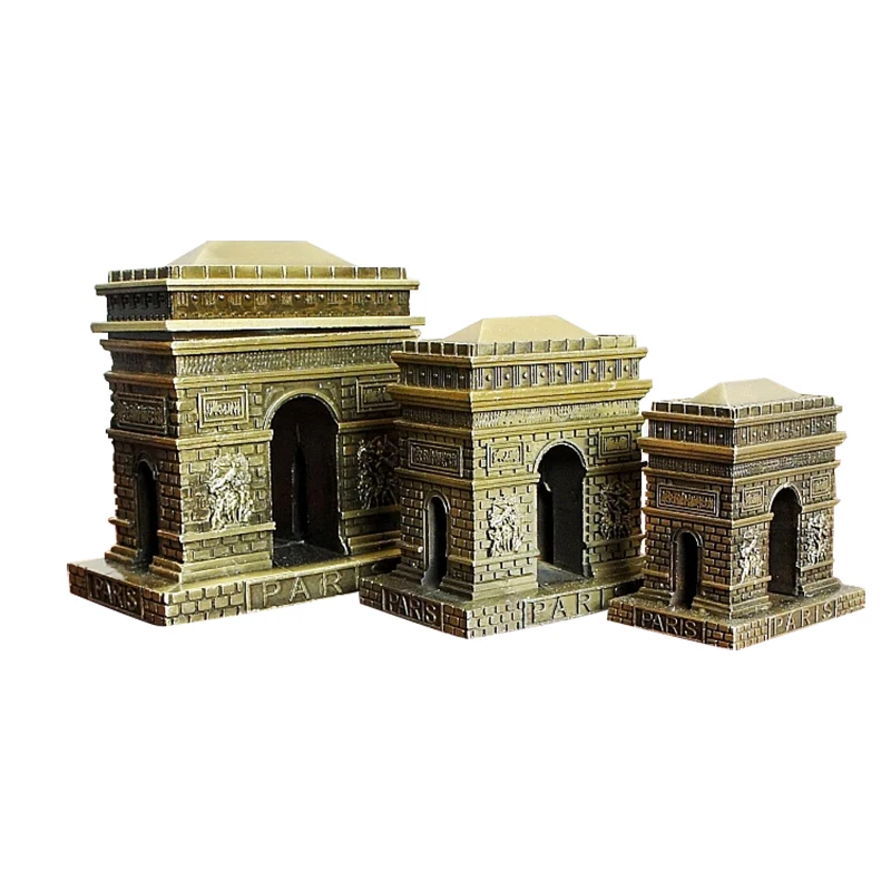 

European Zinc Alloy Paris Arc De Triomphe Miniature Creative Arc De Triomphe Mini Model Desktop Decor Craft Home Decoration Toys