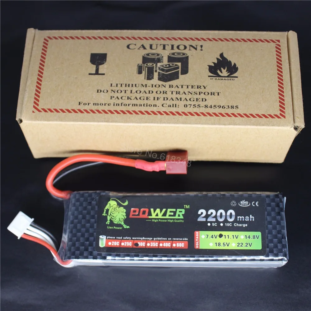 

New 11.1V 2200mAh 30C 3S LiPo Batteries 40C T Plug For RC Car Helis Remote Control Aircraft Truck HPI AXIAL SCX10 Li-Polymer
