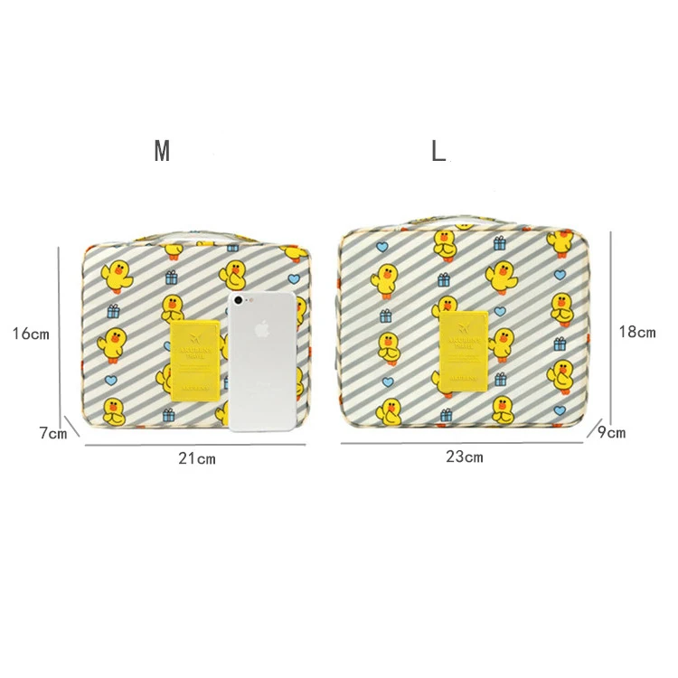 سيدة منظم السفر حقيبة مستحضرات تجميل أنيقة جمالك أكياس كبيرة قدرة المرأة تخزين الدب البني حقيبة مستحضرات تجميل