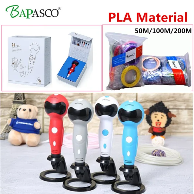 Best Offers High-tech 3d pen with voice function original bapasco printing pen 3d model add 50m/100m/200m/ pla material robot gift for kids