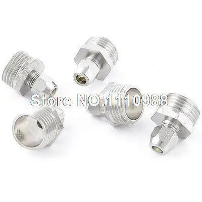 

1/2" PT 21mm Male Threaded Adapter Hose Quick Joint Connector Silver Tone 5 Pcs