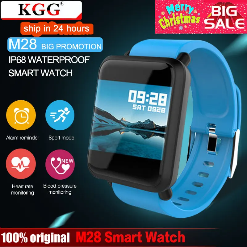 

KGG M28 Smart Watch Men Blood Pressure IP68 Waterproof Fitness Tracker Clock Smartwatch For IOS Android Wearable Devices