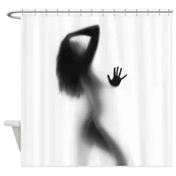 

Woman Silhouette Decorative Fabric Shower Curtain Bath Products Bathroom Decor with Hooks Waterproof