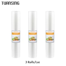 TUANSING 3 рулонов/лот Кухня вакуумные упаковочные пакеты для вакуумного упаковщика Еда свежие вакуумные пакеты для хранения из полиамида 12/15/20/25/28 см* 500 см