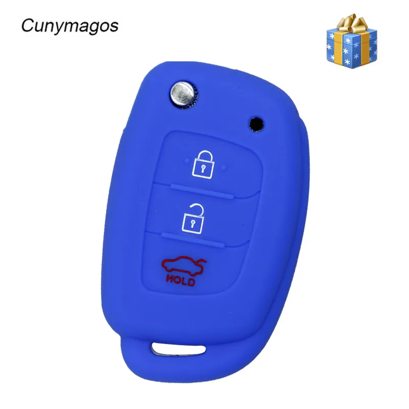 

Silicone Car Key fob Blank Cover Case Skin Set for Hyundai i20 ix35 solaris tucson accent santa fe smart remote accessories 2018