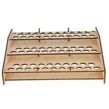 Top Quality 63 Paints Stand Rack DIY Wood Paints Bottle Storage Rack Organizer Brushes Tool Storage Holder Artist Painting Tool