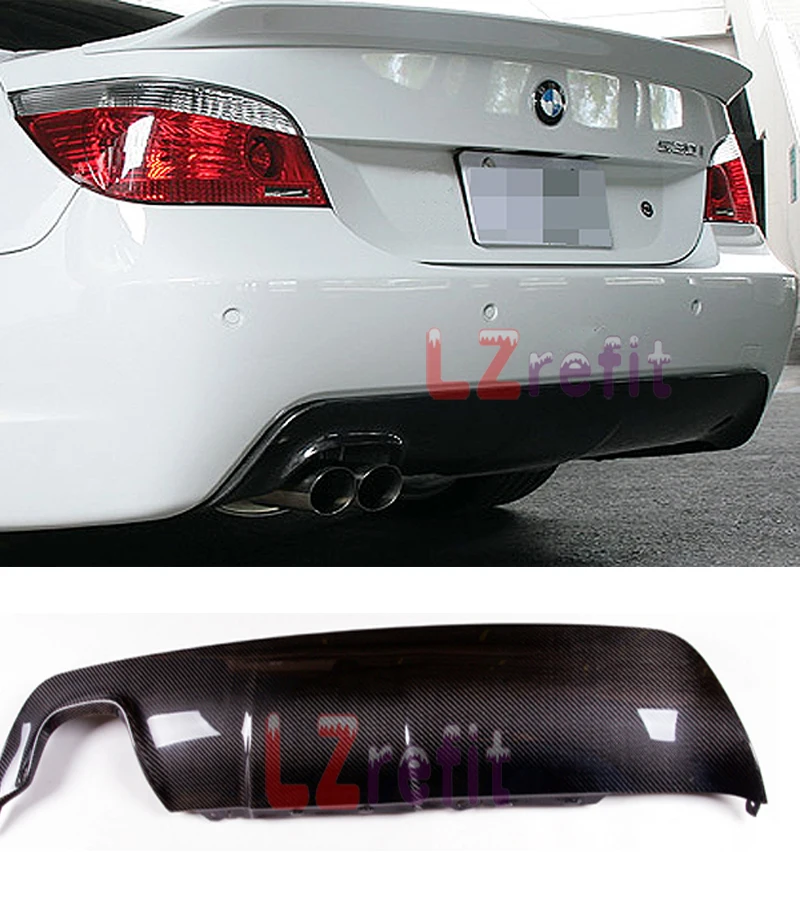 

Real Carbon Fiber Rear Diffuser Single Exhaust System For BMW 5-Series M Tech Bumper E60 E61 550i 535i