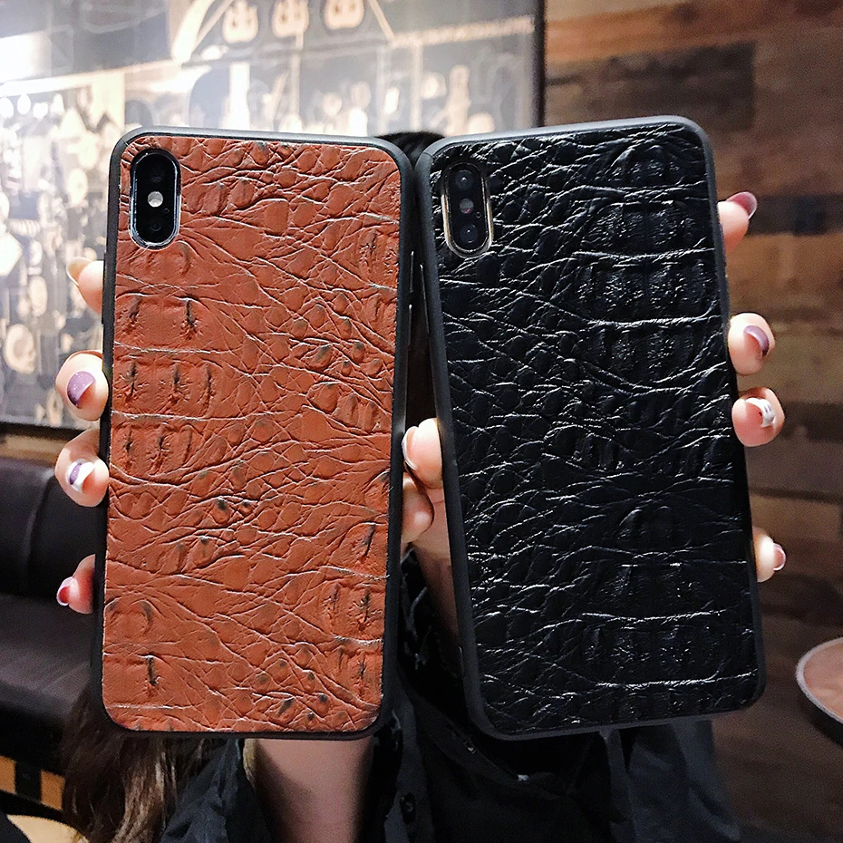 

For iPhone 5 5s SE 6 6s 7 8 Plus X Case Crocodile Texture Phone Cases Luxury PU Leather Back Cover For iPhone XS XR XS Max Case