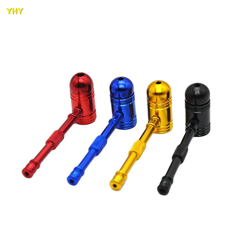 New Small Metal Hammer Pipe Multi Color Endurable Aluminum Alloy Smoking Tobacco Portable Pipe Free Shipping  05