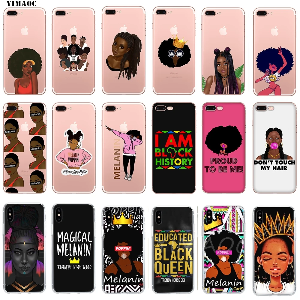 

YIMAOC 2bunz Melanin Poppin Aba Soft TPU Silicone Case for Apple iPhone 8 7 6 6S Plus X 5 5S SE for iPhone XS Max XR Cases Cover