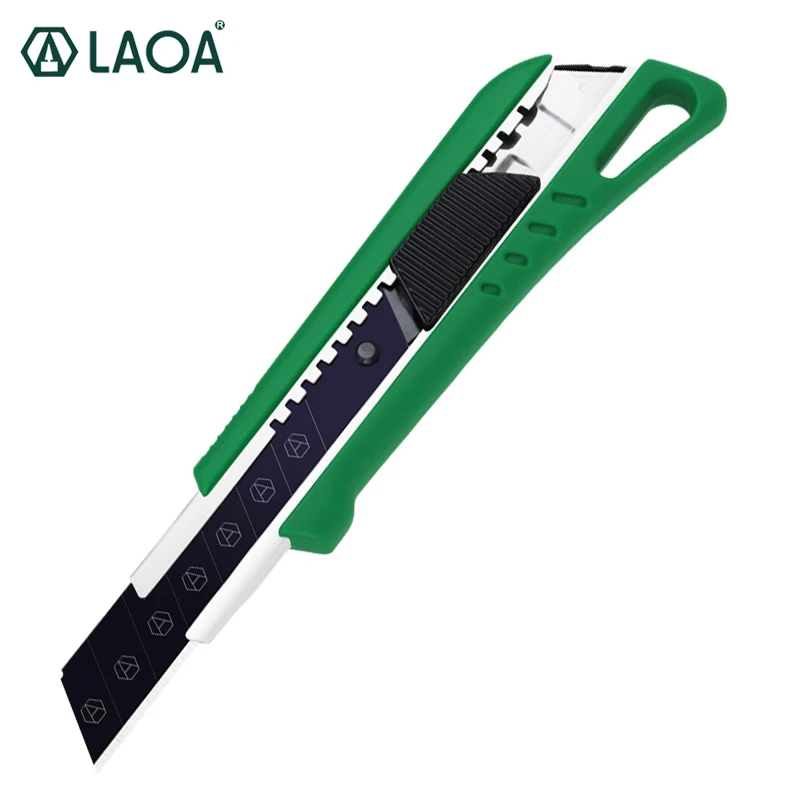 

LAOA Utility Knife Black blade rack heavy cutting tools industrial use box foil knife wallpaper cutter handtools