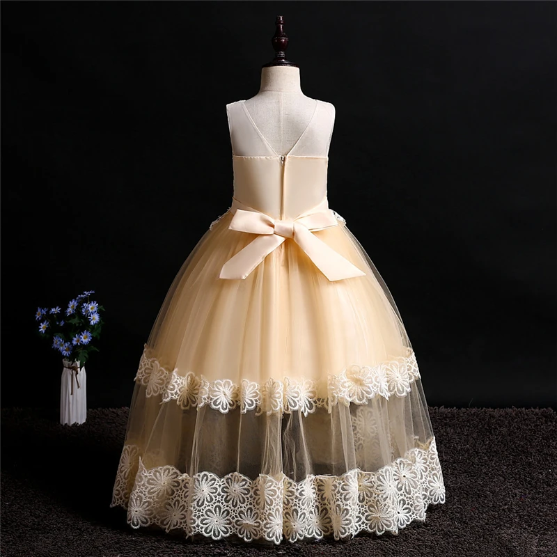 Романтическое кружевное платье с низким вырезом на спине пол Длина платья для девочек 11, 12, 13 лет, до 14 лет для детей, пасхальные карнавальный костюм вечернее платье для свадьбы