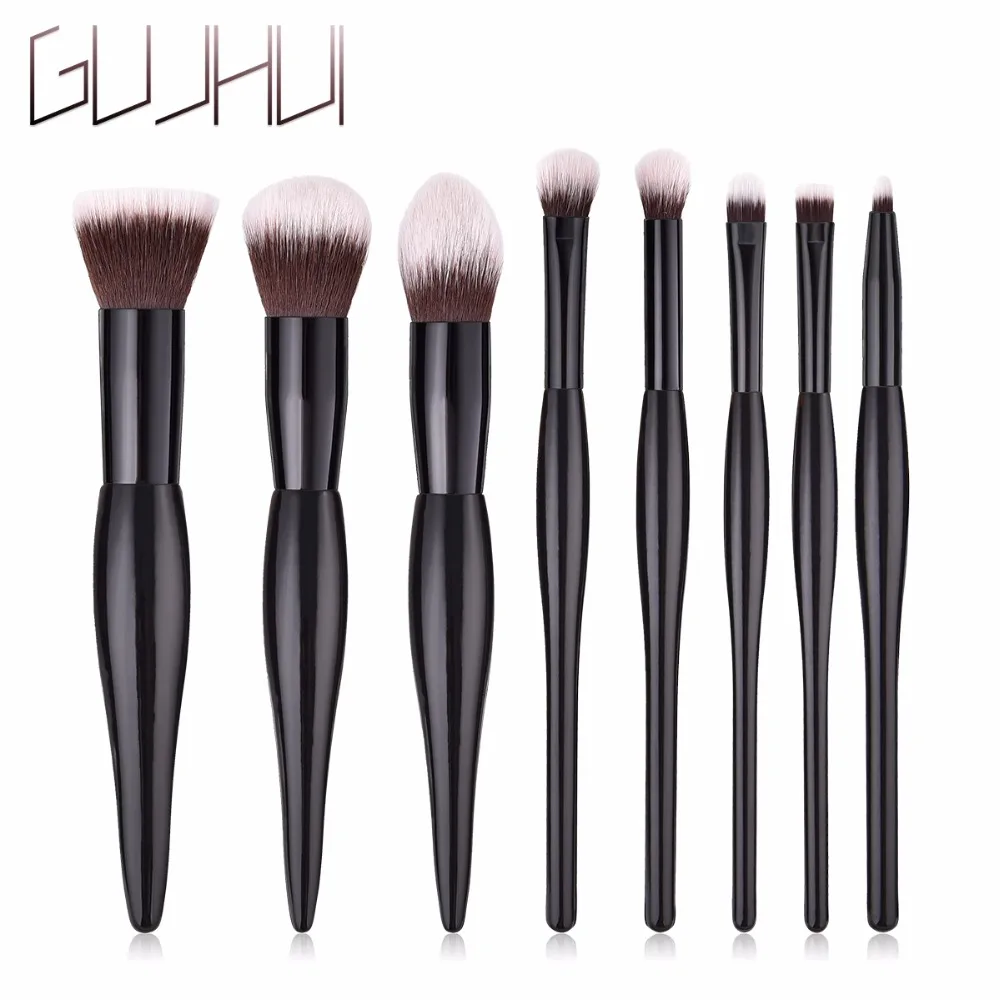 

GUJHUI 8PCS Wooden Foundation Cosmetic Eyebrow Eyeshadow Brush Makeup Brush Sets Tools Free Drop Shipping