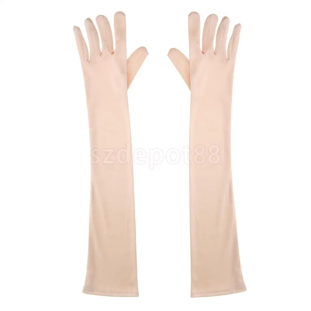 1 Pair Fashion Woman Satin Arm Elbow Long Gloves Wedding Bridal Evening Party Prom Opera Costume