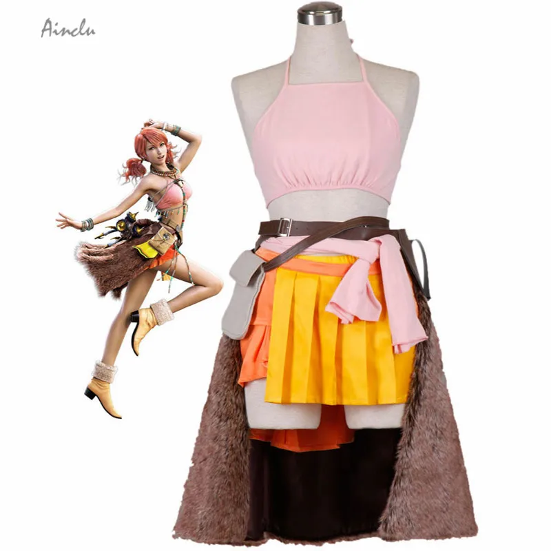 

Ainclu Free Shipping New Multicolor Final Fantasy Vanille Faux Leather Cosplay Brand Costumes