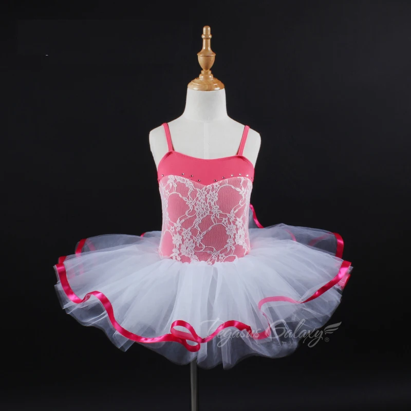 Red Lace Ballet TUTU Leotard Stage Performance Dance Costume For Ballet