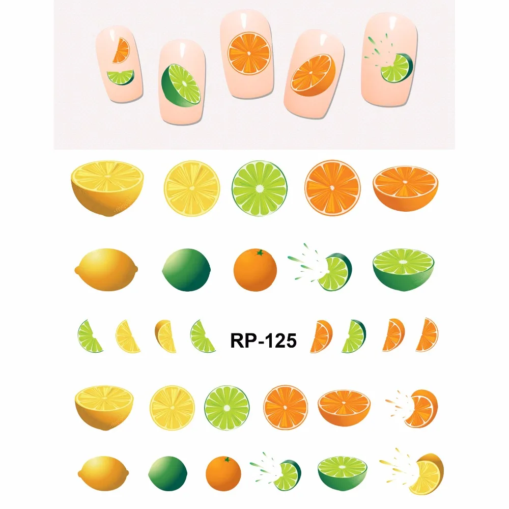 UPRETTEGO NAIL ART KECANTIKAN KUKU STIKER DECAL AIR SLIDER KARTUN BUAH JERUK LEMON PINUS APPLE BANANA PEAR RP121 126 Stiker Stiker AliExpress