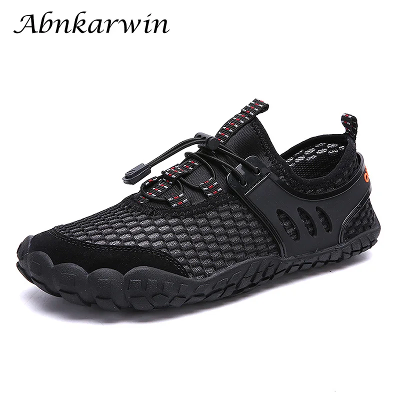 

breathable aqua shoes men trekking water shoes outdoor 46 47 big size hiking anti-slip lightweight river walking shoes man 2019