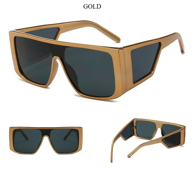 Квадратные Мужские солнечные очки больших размеров Для женщин Модные оттенки UV400 Винтаж очки 46075