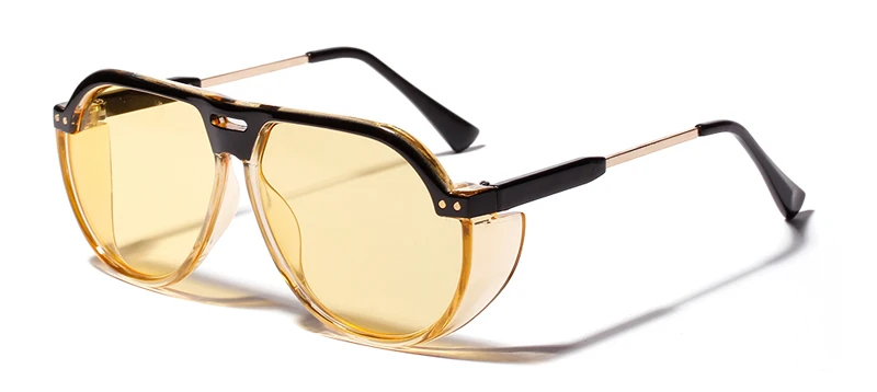 Kachawoo, женские солнцезащитные очки большого размера, цветные, прозрачные, красные, Ретро стиль, солнцезащитные очки для мужчин, унисекс, большая оправа, UV400 - Цвет линз: clear yellow