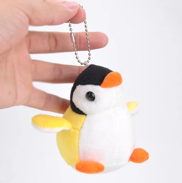 NEW HOT 9CM Approx. 4Colors penguin stuffed toy keychain Plush Stuffed
