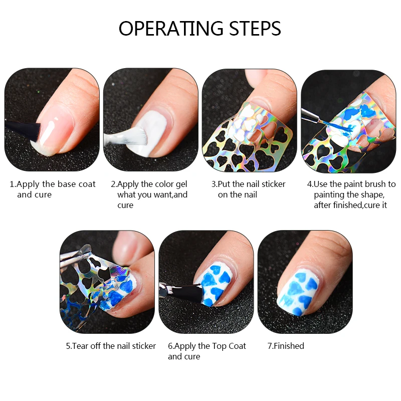 24 вида пустотелых лазерных трафаретов для ногтей необычная сетка наклейки