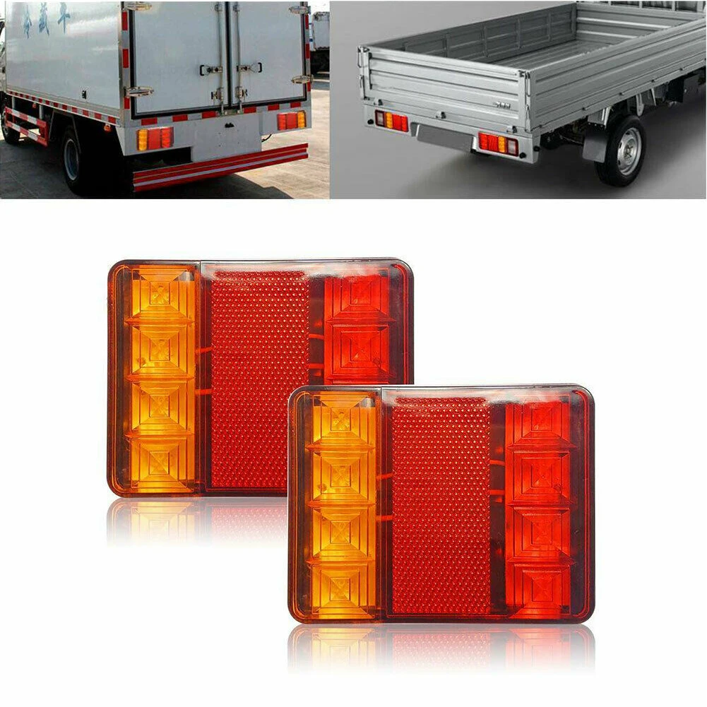 

2PCS Rear Light Truck Tail Lamp Waterproof Warning Shock Resistant Super Bright Turn Signal Practical Trailer Universal 8 LED