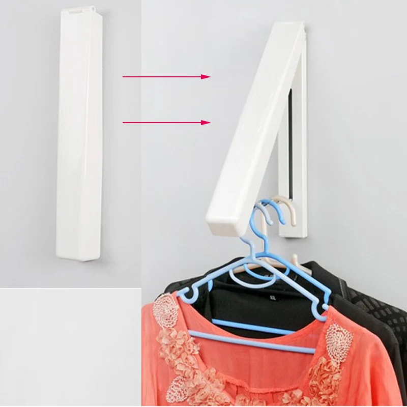 

Foldable Clothes Hanger Organizer Indoor Wall Hanger Retractable Stainless Steel Drying Rack Waterproof Clothes Towel Rack