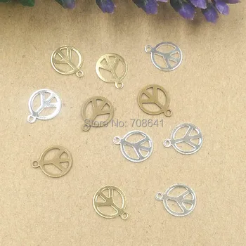 

8x10mm Vintage Filigree Peace Tiny Charms Metal Wraps Links Hair Clasp Bu Yao Accessories DIY Findings Multi-Color