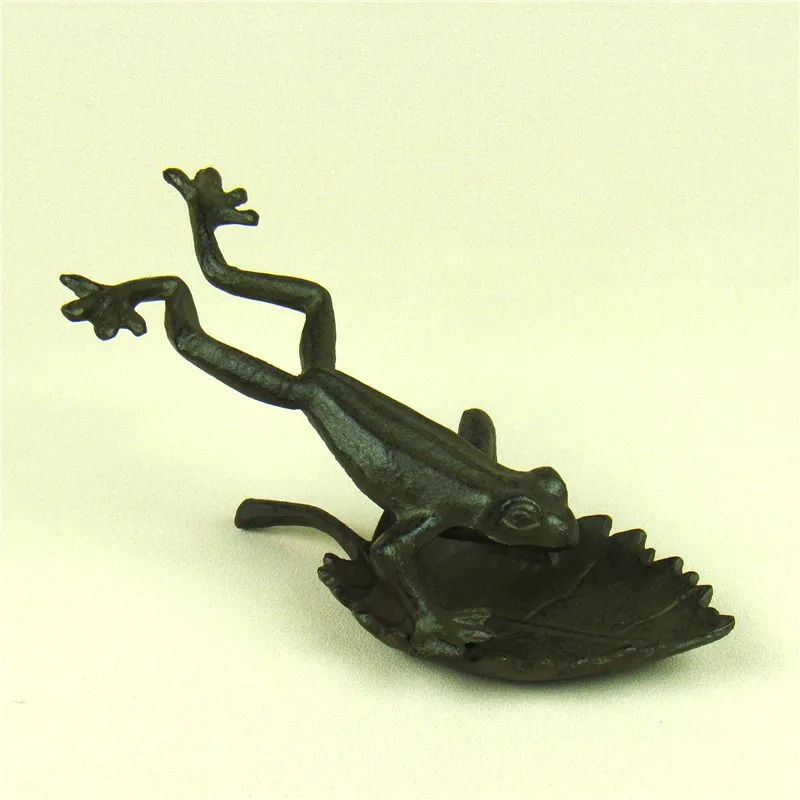 Creative Pig Iron Frog Jewelry Organizer Dish Decorative Metal Leaf
