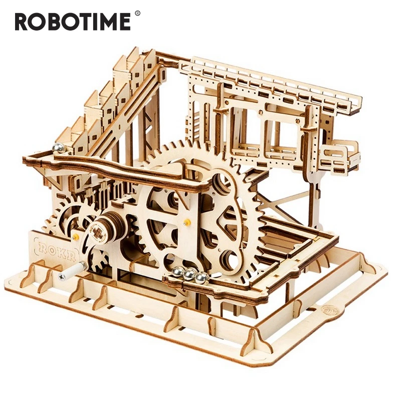 

Robotime DIY Cog Coaster Magic Creative Marble Run Game Wooden Model Building Kits Assembly Toy Gift for Children Adult LG502