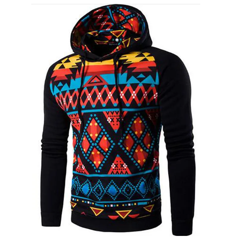 Hot Sale 2016 Stripe Prints Mens Hooded Sweatshirt Stitching Raglan Sleeve Slim Fit Pullover Hoodies Jacket Men Hoody Tracksuit