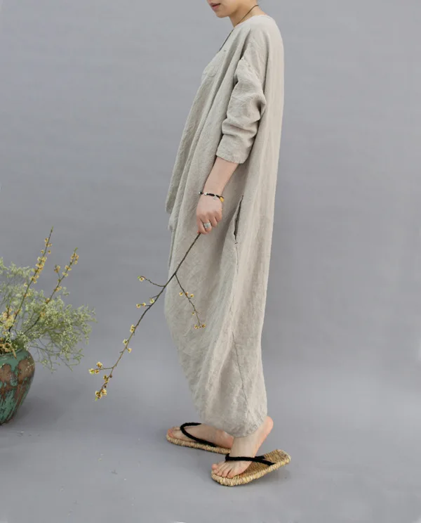 

2015 New Arrivals Women's Long Dresses Linen Dresses Ladies' One-piece Dresses Long Gown 17390-27