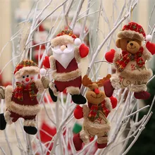 Hot Merry Christmas Ornaments Santa Claus Snowman Tree Hanging Decorations Gift Santa Claus Snowman Reindeer Bear Decor Supplies santa claus reindeer printed christmas tapestry