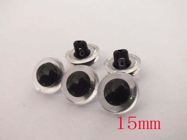 200pcs x 15mm Clear Buttons Plastic Animal Eye For Toys DIY Craft  Decorative Accessories