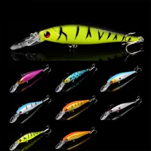 8 colors 10 cm 9.5 g Fishing Lure Minnow Hard Bait with 2 Fishing Hooks Fishing Tackle Lure 3D Eyes