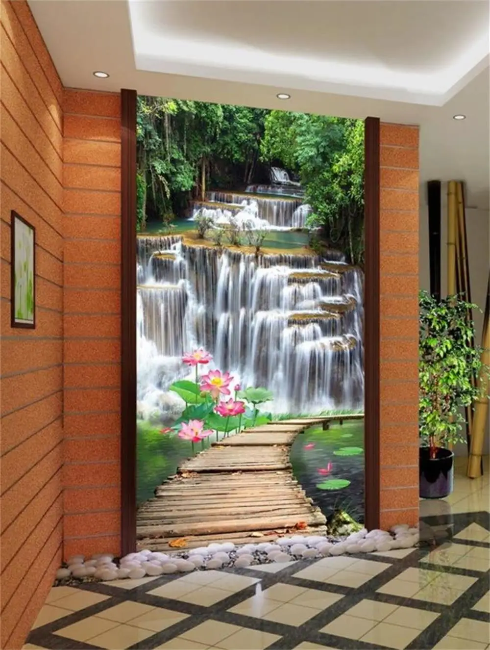 3D wallpaper custom mural beauty non woven wallpaper Scenic waterfall