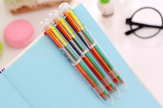 6 в 1 многофункциональная цветная шариковая ручка, цветная Шариковая ручка для офиса и школы