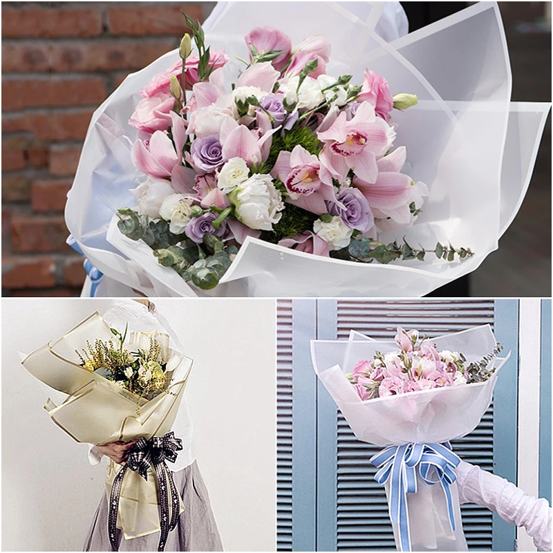 New 20pcs Korean Flowers Two-tone Packing Neutral Color Gift Wrapping Paper Florist Flower Wrapping Paper Bouquet Supplies