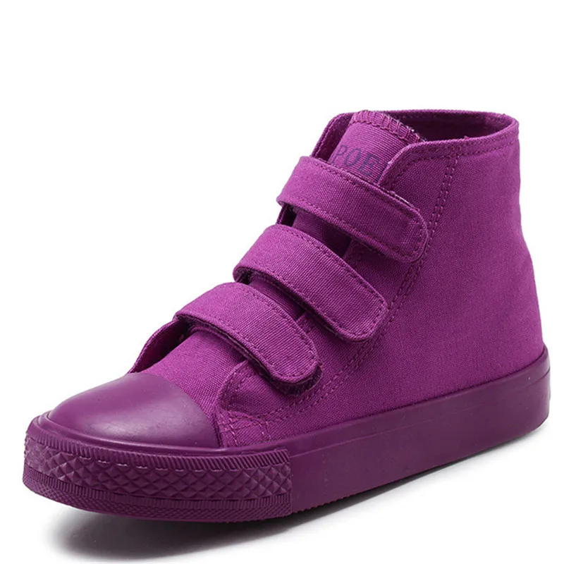 Kids Sneakers For Boys Girls Children Canvas Shoes High Top Brand Solid