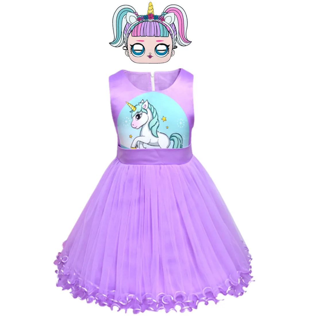 

Toddler Girl Dresses Lol Dolls Unicorn Princess Dress for Girls Kids Party Christmas Costumes Children Clothes Cosplay clothing