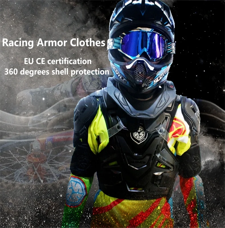 SCOYCO AM07 гоночный нагрудный и Задний защитный мотоцикл ВОЛНА PRO защита Броня с курткой