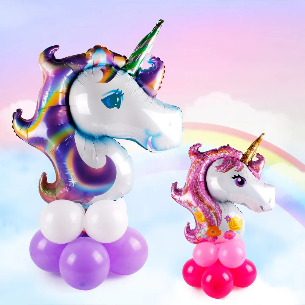 FENGRISE Rainbow Unicorn Party Table Decoration & Accessories Table Balloons Birthday Baloons Wedding Table Decoration Baby Kids