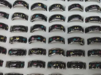 

super quality 8mm multicolour pattern mood ring mix design 100pcs/lot
