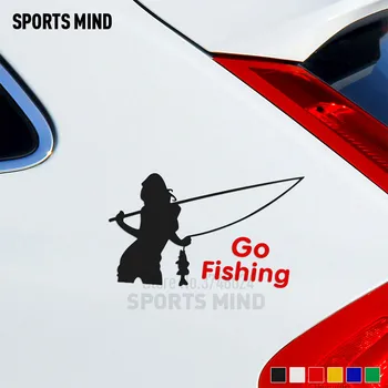 

Customizable Girl Go Fishing Automobiles Car-styling For Fiat Renault Bmw Nissan Opel Peugeot Mazda Stickers Car Accessories