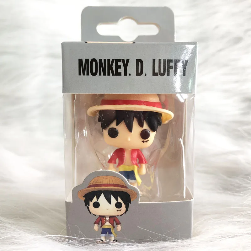 FUNKO POP Japanese Anime One Piece LUFFY TRAFALGAR.LAW keychain pvc action figure model toys for children gift with Retail Box 