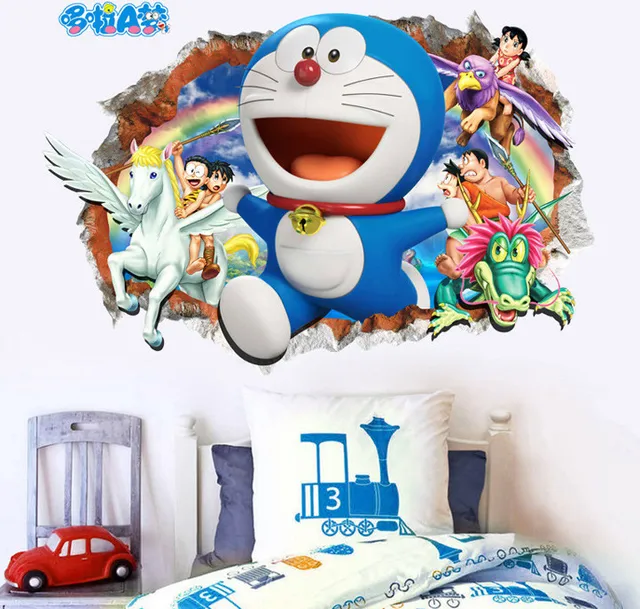 3D Cartoon Doraemon Wall Sticker Home Decoration Wall Decals For Kids