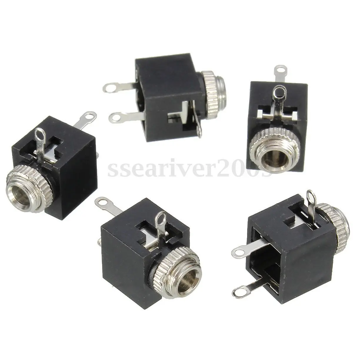 

20Pcs 2.5mm PCB Panel Mount Mono Jack Female Socket Connector Earphone Black