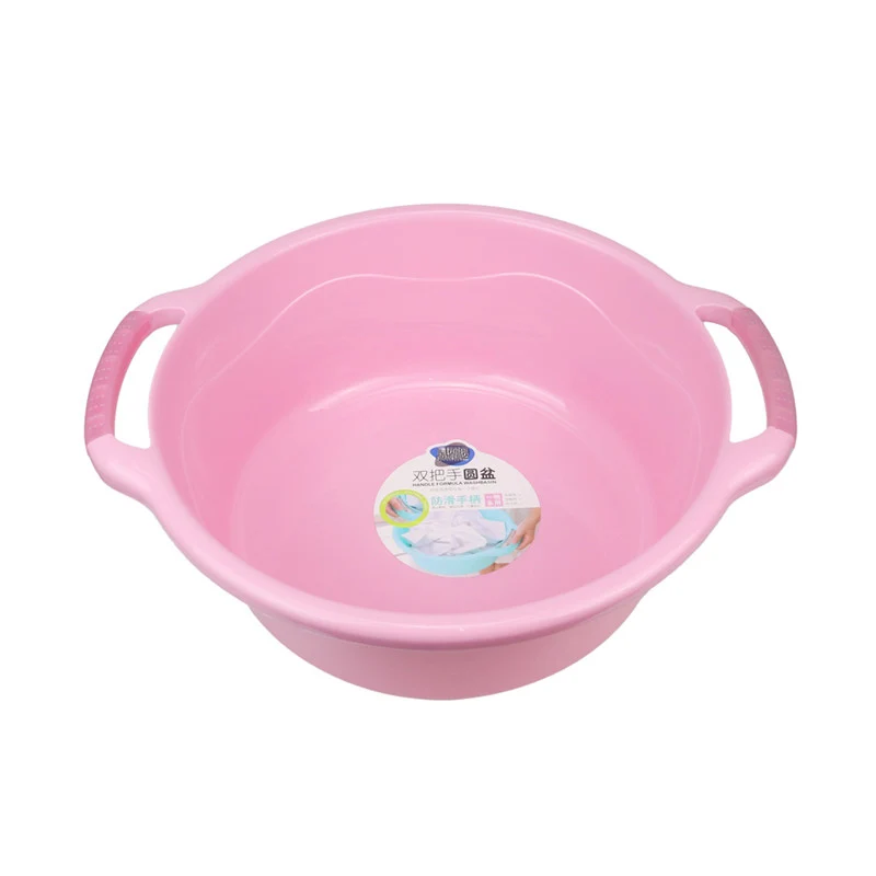 

Household Bathroom Plastic Basin 42*37*15cm Thick Organier Cloth Face Washing Cleaning Portable Tool Multifunction Pink Color